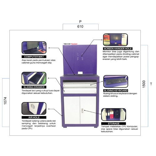 Product Computer Desk Cabinet 1